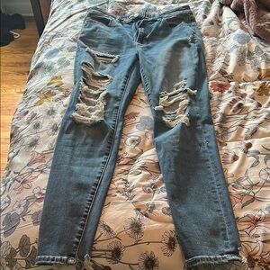 Distressed Blue Jeans
